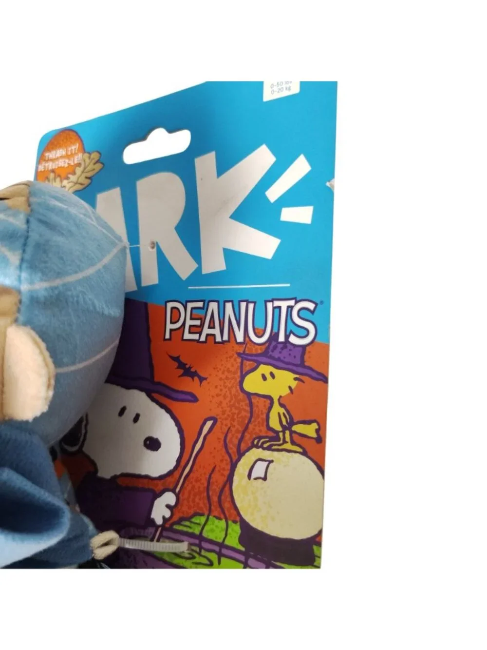 Bark Brand Peanuts Dog XS-M Mummy Linus Halloween Toy Squeaky Blanket Boo